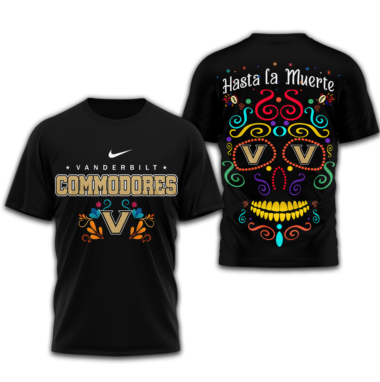 Vanderbilt Commodores | Premium NCAA Day of the Dead 3D Shirt TTH2105333