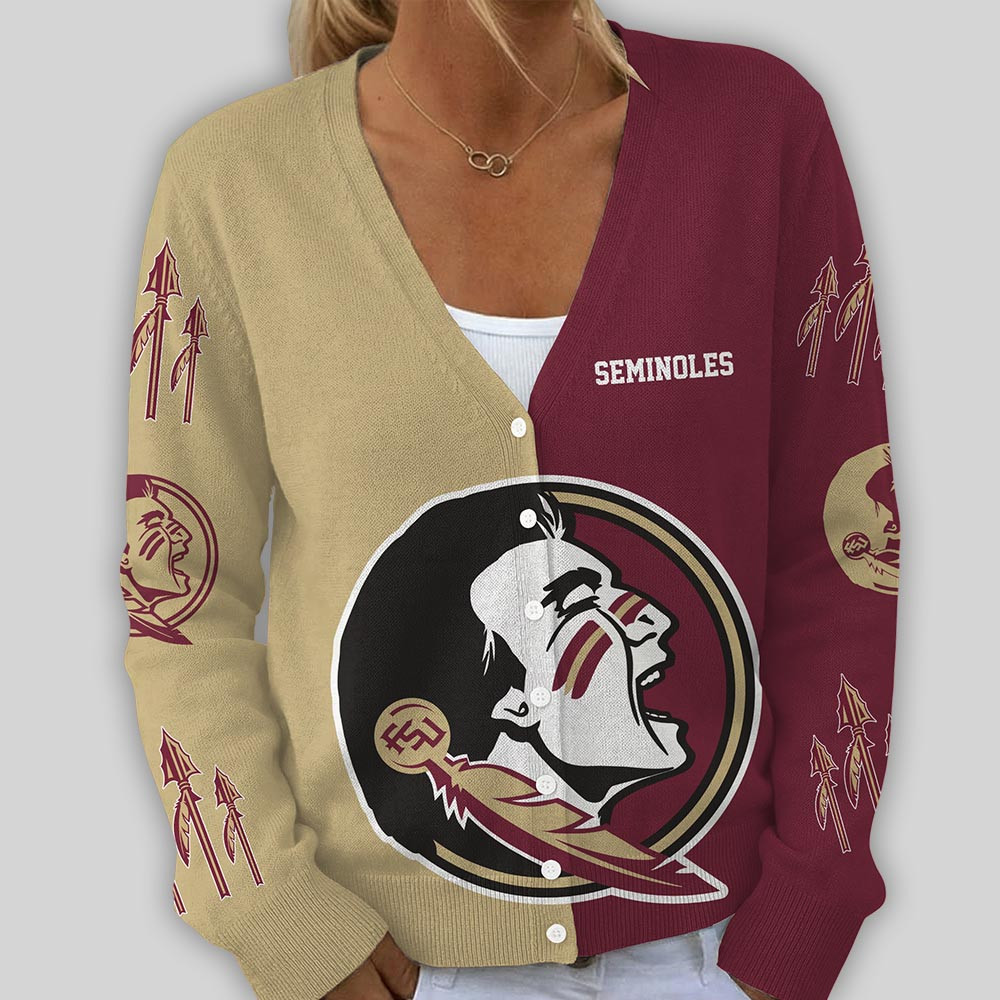 Florida State Seminoles | Premium NCAA Game Day V-Neck Cardigan TTH2105269 - Image 2