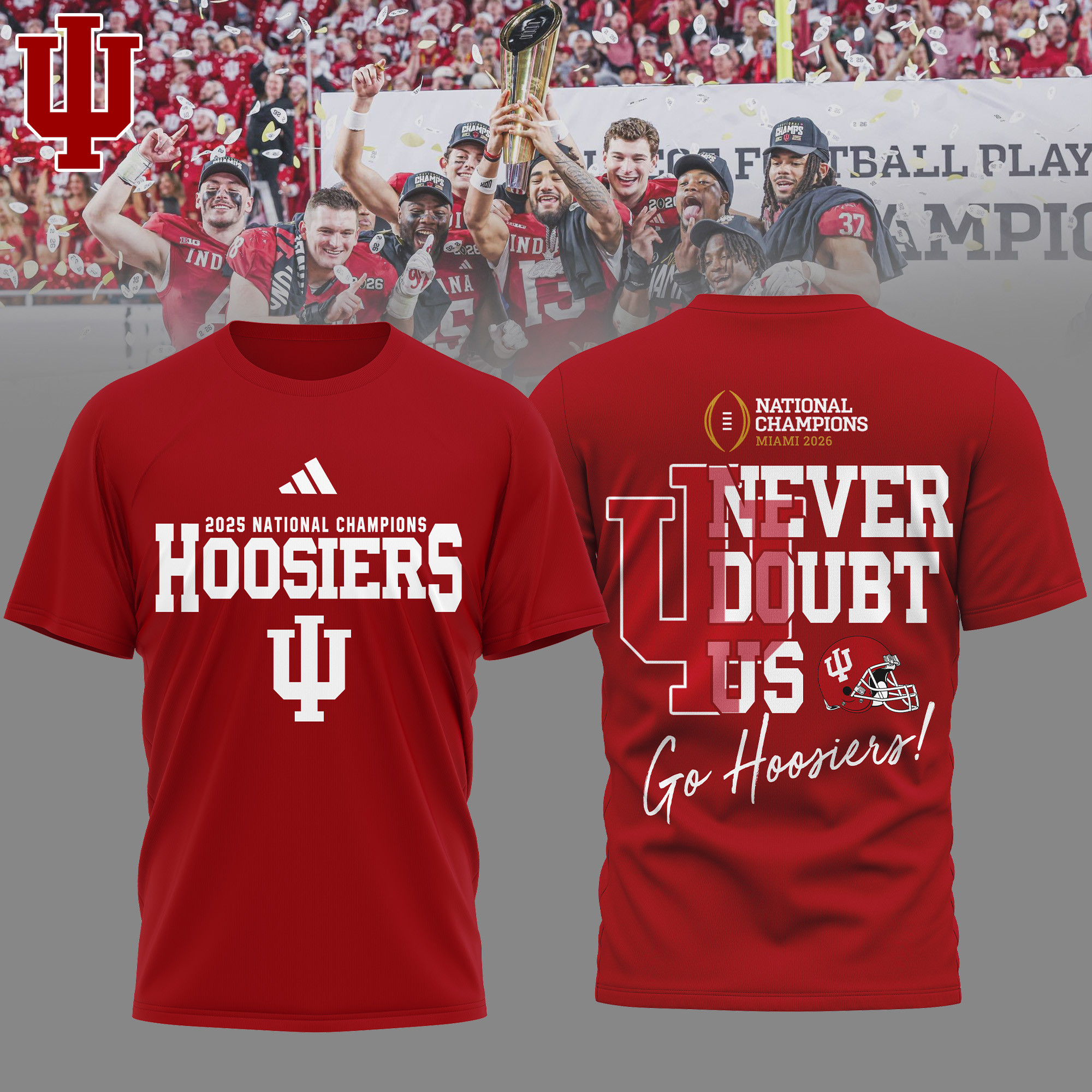 Indiana Hoosiers | Premium NCAA 2026 CFP National Champions 3D Shirt TTH2105169 - Image 2