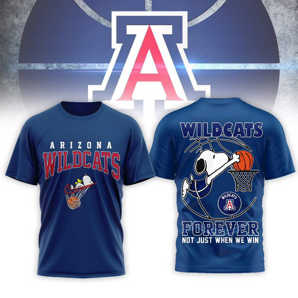Arizona Wildcats | Premium NCAA Basketball Snoopy 3D Shirt TTH2105370 - Image 2