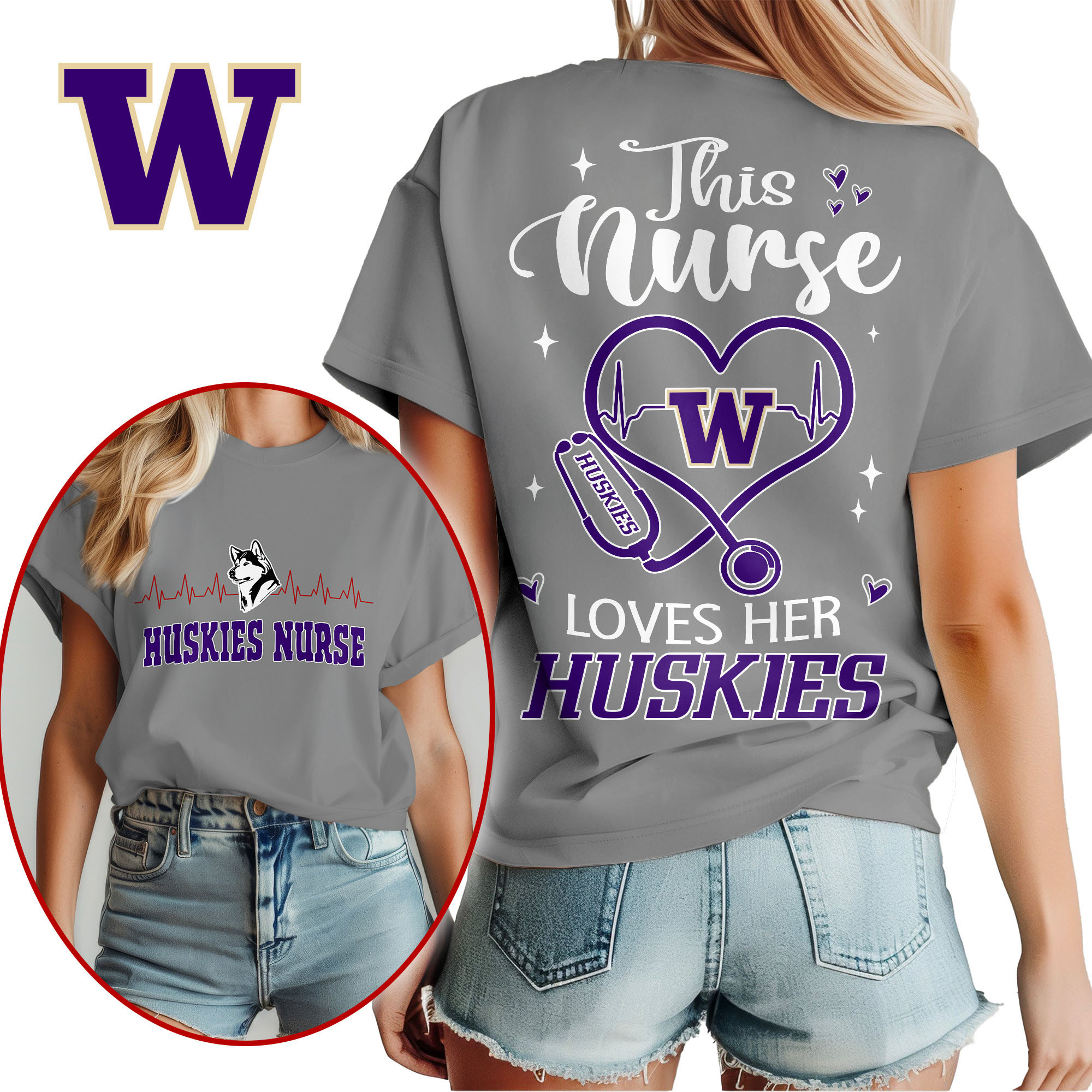 Washington Huskies | Premium Nurse Appreciation Month Women’s Shirt TTH2105224 - Image 2