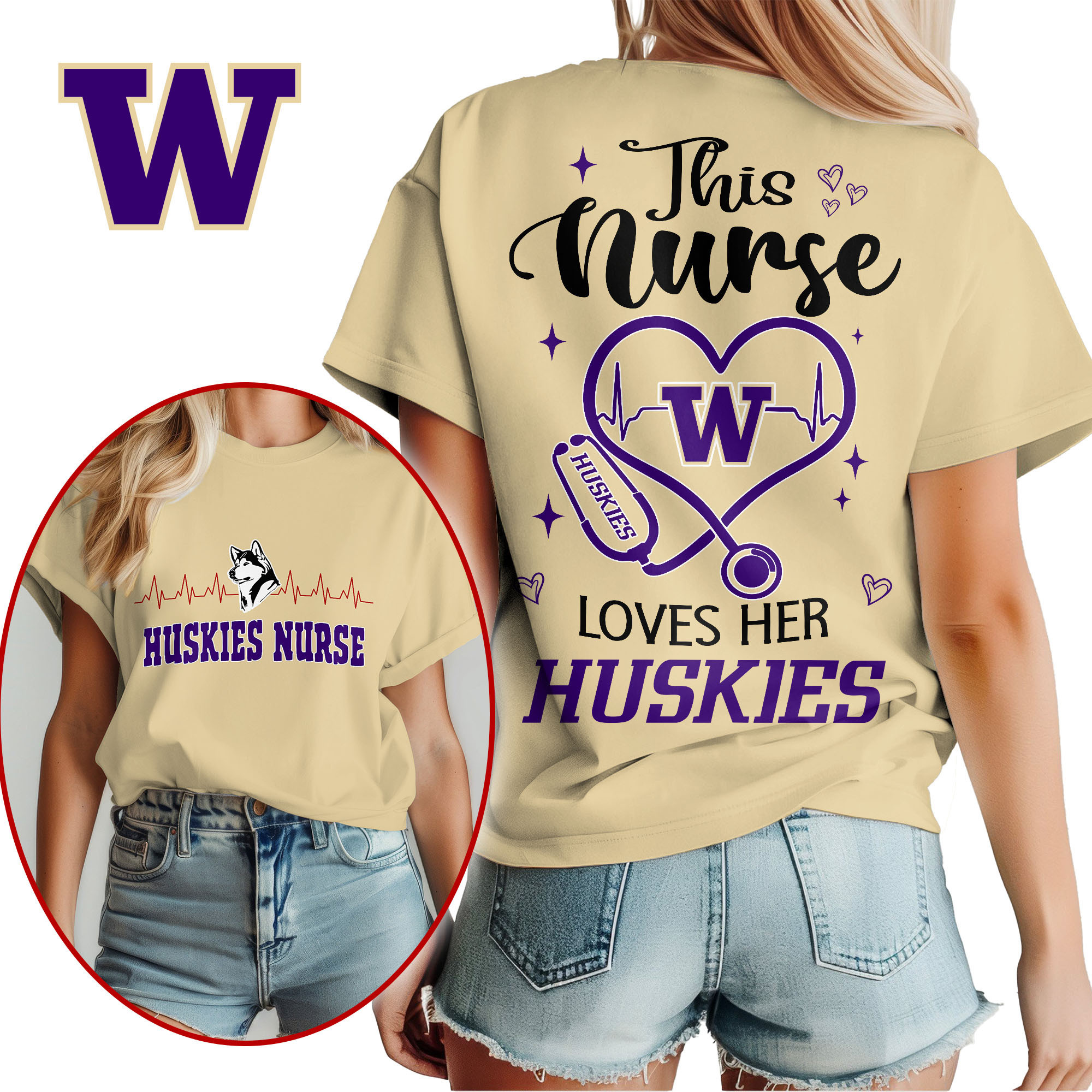 Washington Huskies | Premium Nurse Appreciation Month Women’s Shirt TTH2105224 - Image 4