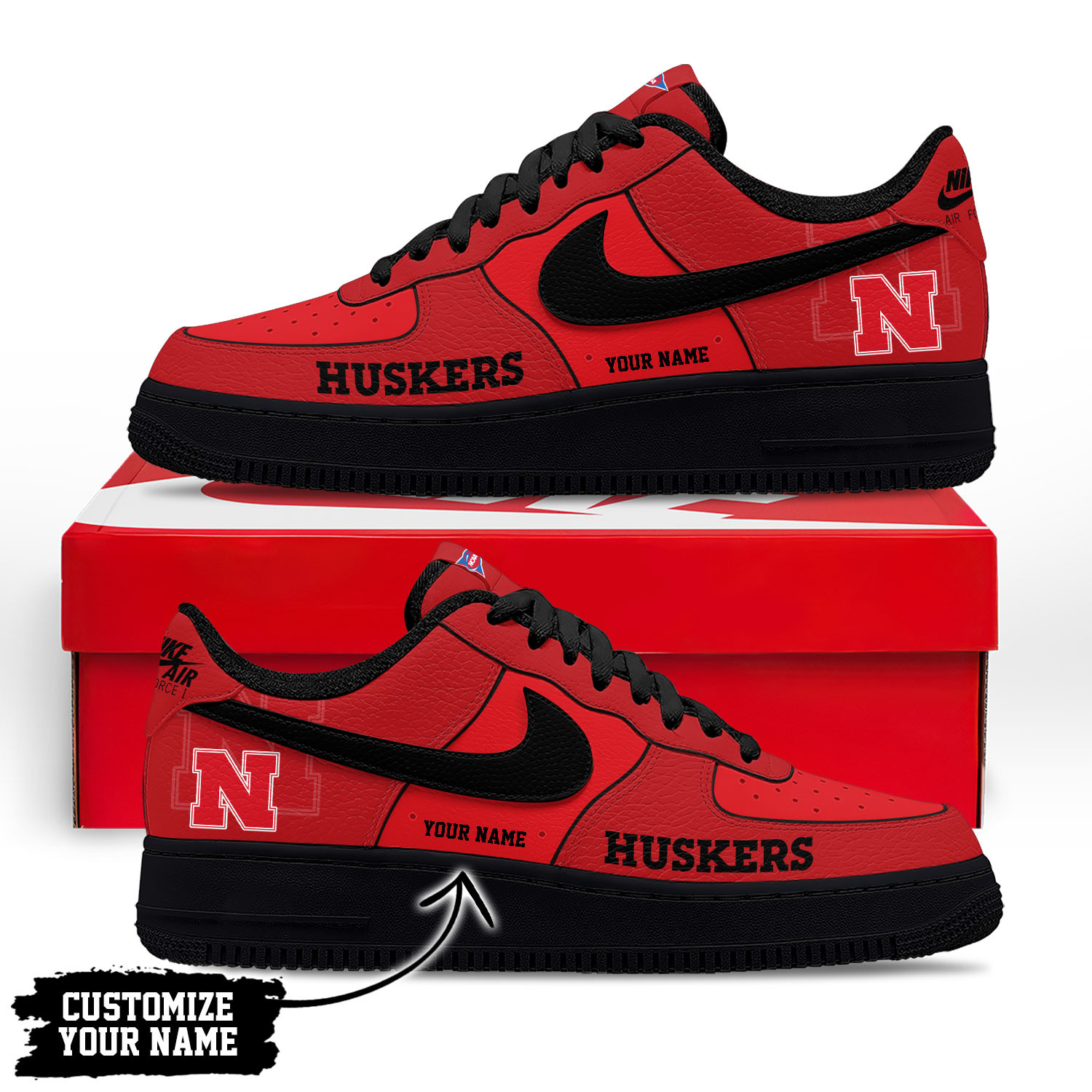 Nebraska Cornhuskers x Premium NCAA Limited Edition Custom AF1 Shoes – Gift for Fans TTH190534