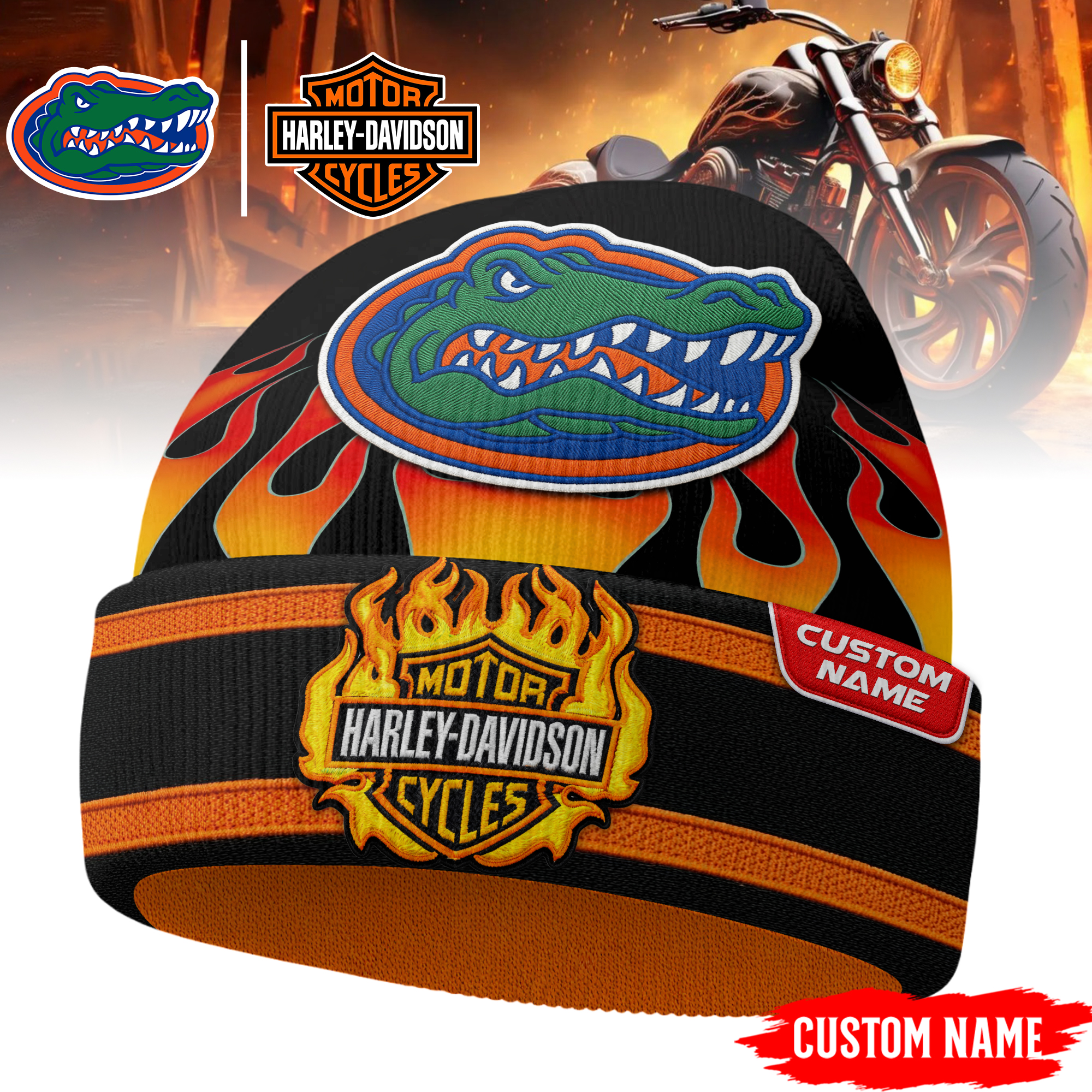 Florida Gators | Premium NCAA Harley Davidson Beanie Hat TTH2105316 - Image 3