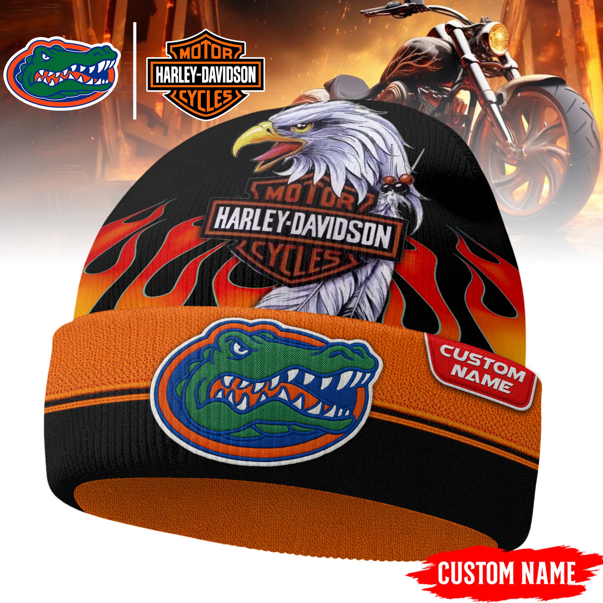 Florida Gators | Premium NCAA Harley Davidson Beanie Hat TTH2105316 - Image 2