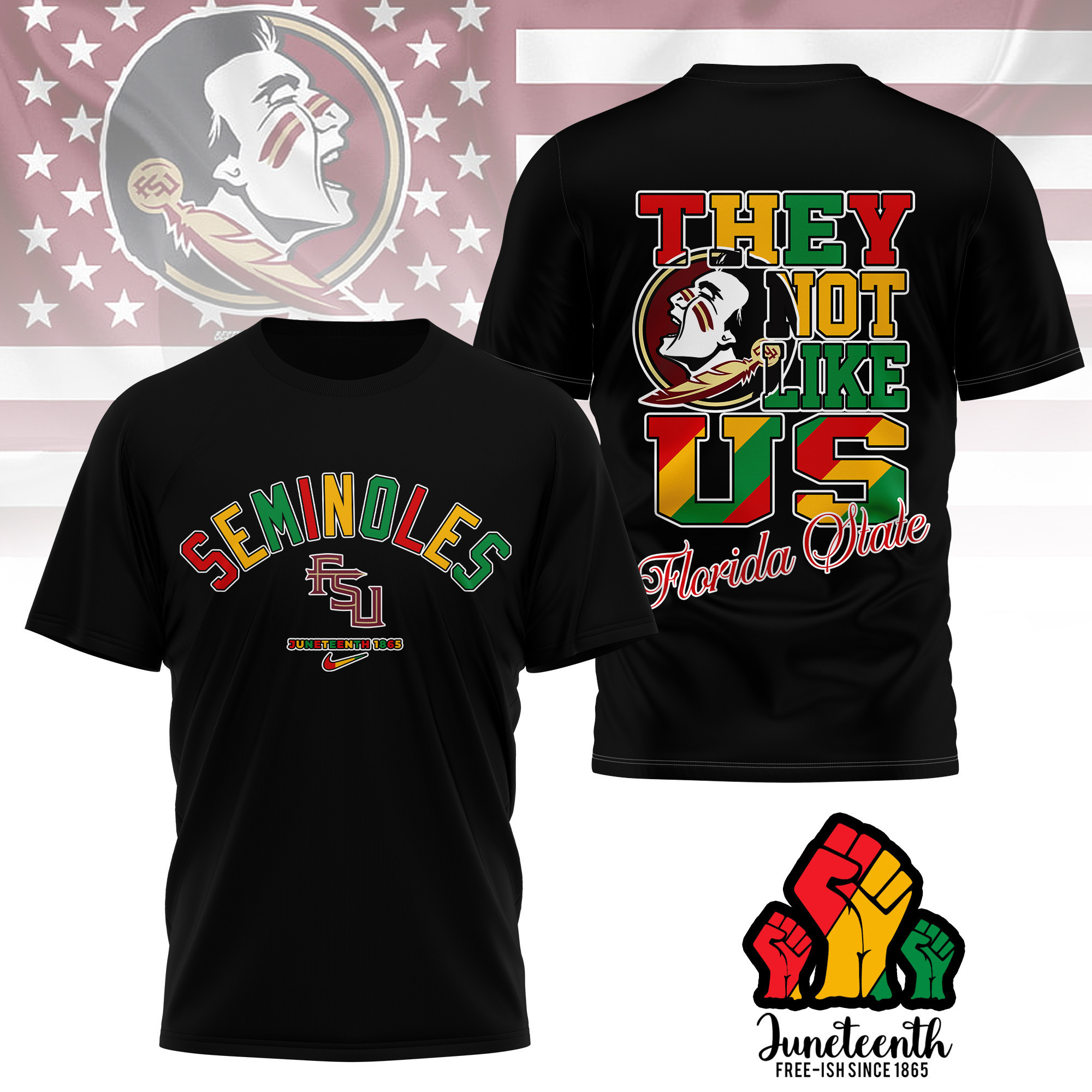 Florida State Seminoles | Premium Juneteenth Freedom Day 3D Shirt TTH2105323
