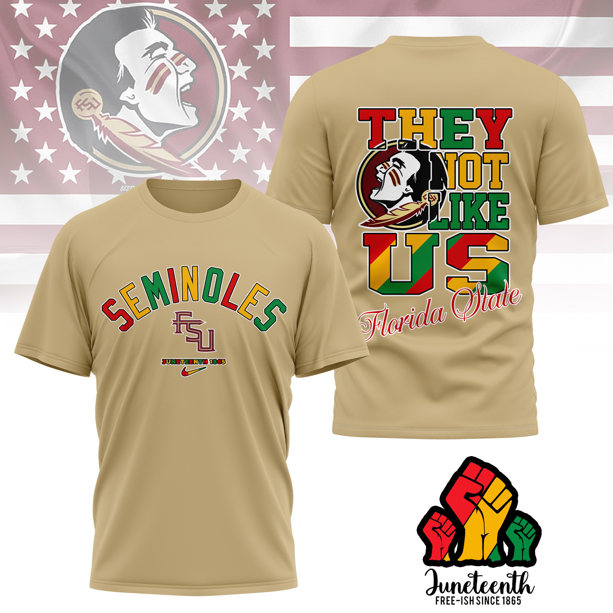 Florida State Seminoles | Premium Juneteenth Freedom Day 3D Shirt TTH2105323 - Image 4