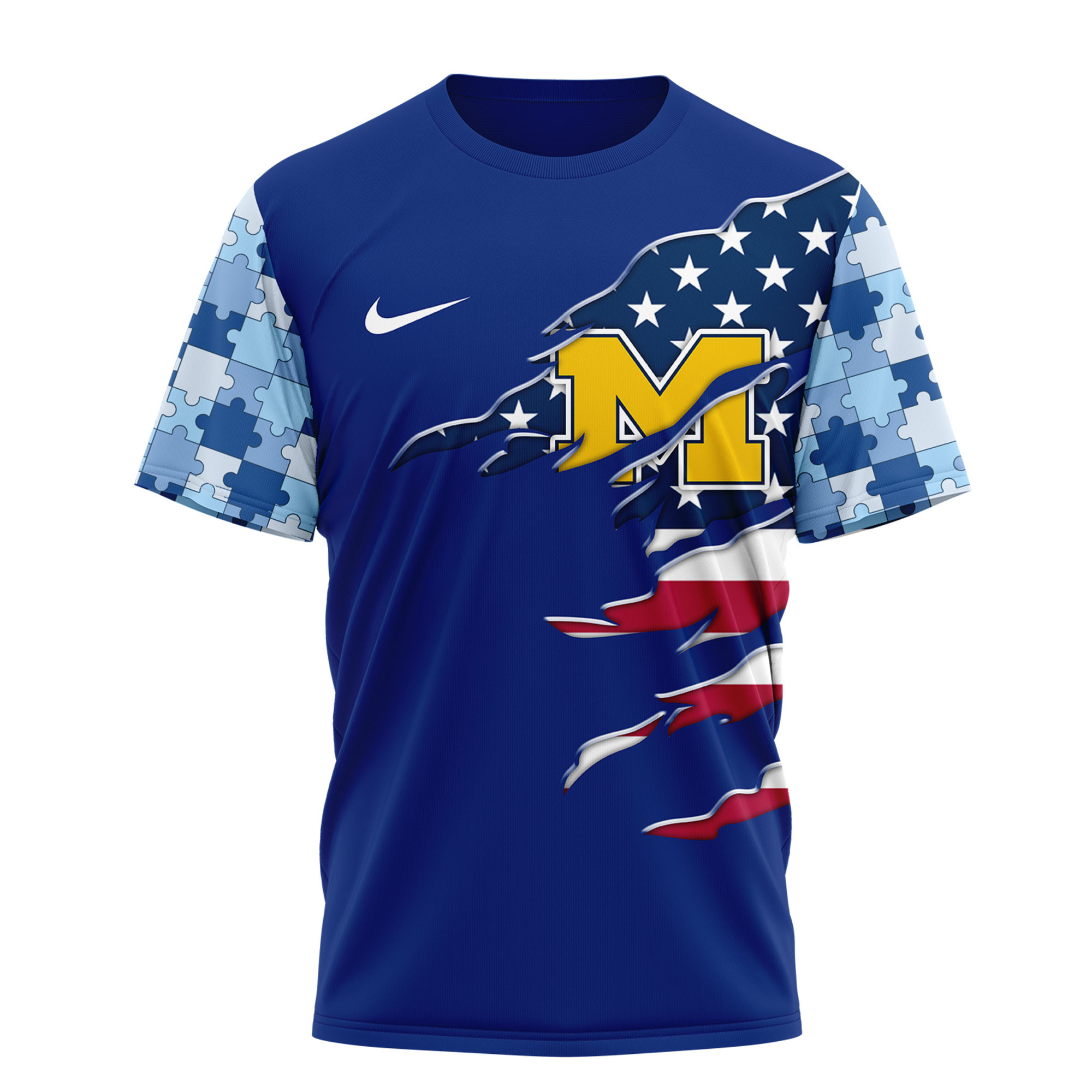 Michigan Wolverines | Premium NCAA Autism Strong 3D Shirt TTH2105279
