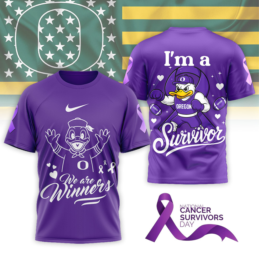 Oregon Ducks | Premium NCAA National Cancer Survivors Day 3D Shirt TTH2105320 - Image 2