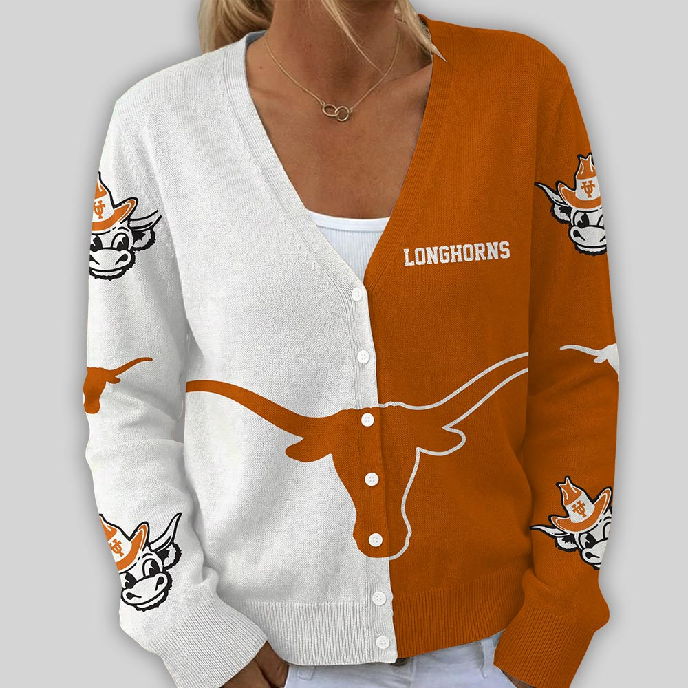 Texas Longhorns | Premium NCAA Game Day V-Neck Cardigan TTH2105269 - Image 2
