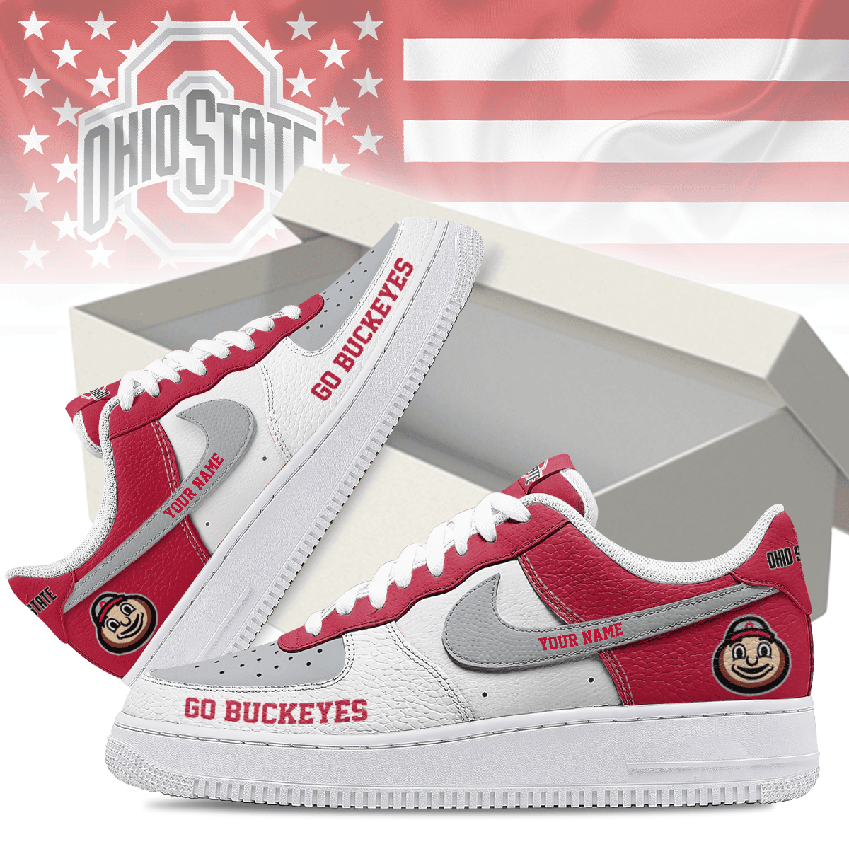 Ohio State Buckeyes x Premium AF1 Shoes Limited Edition – Gift for Fans TTH190536 - Image 2