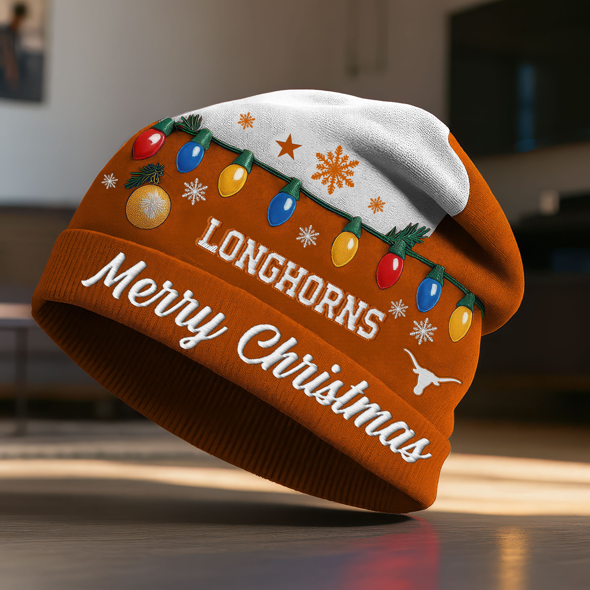 Texas Longhorns | Premium NCAA Christmas Beanie Hat TTH2105274