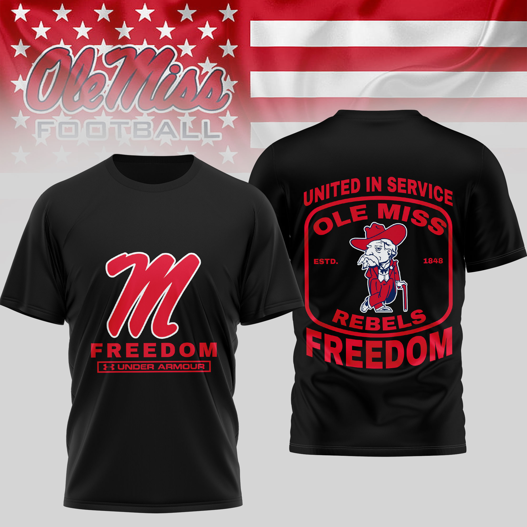Ole Miss Rebels | Premium NCAA United In Service 3D Shirt TTH2105276