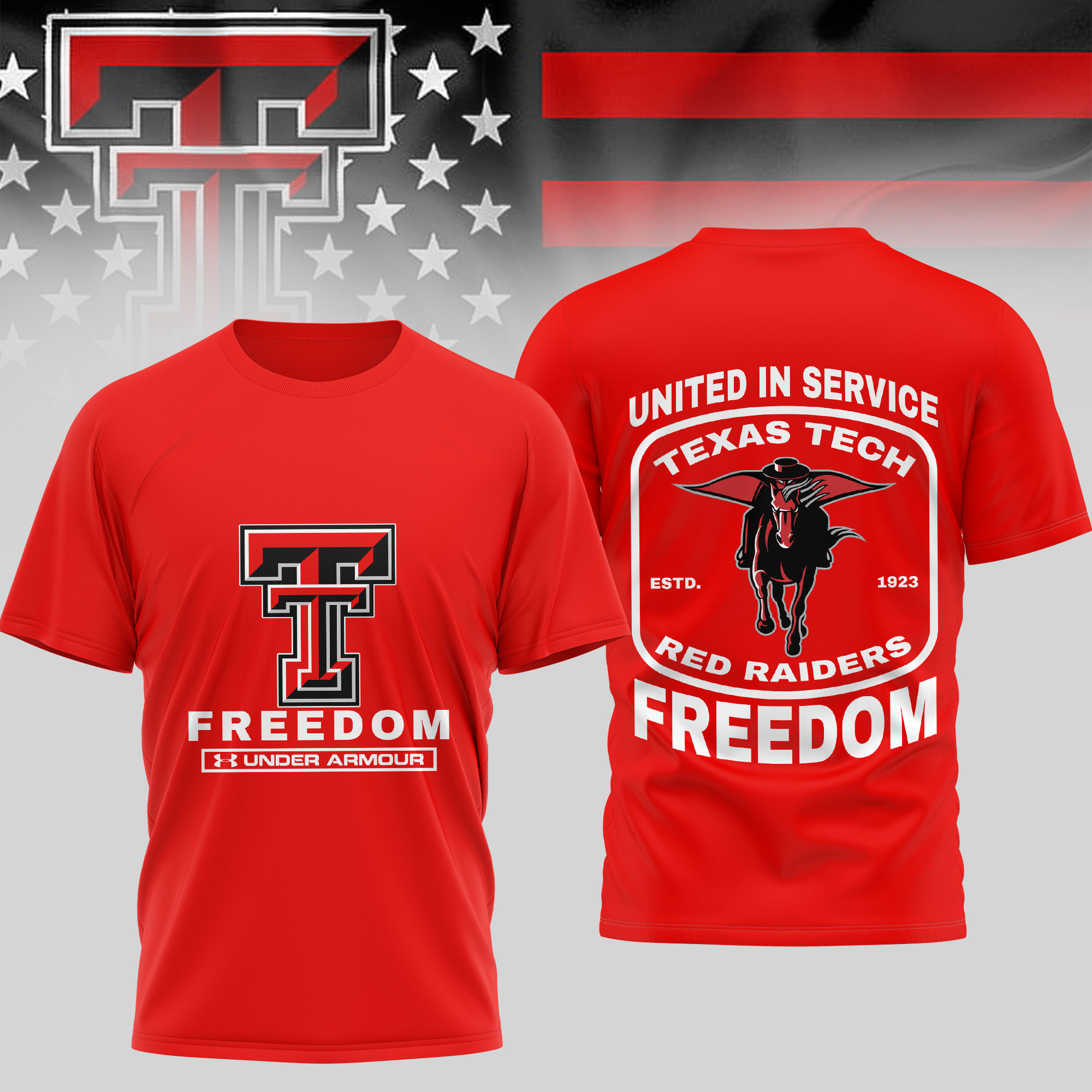 Texas Tech Red Raiders | Premium NCAA United In Service 3D Shirt TTH2105276 - Image 2