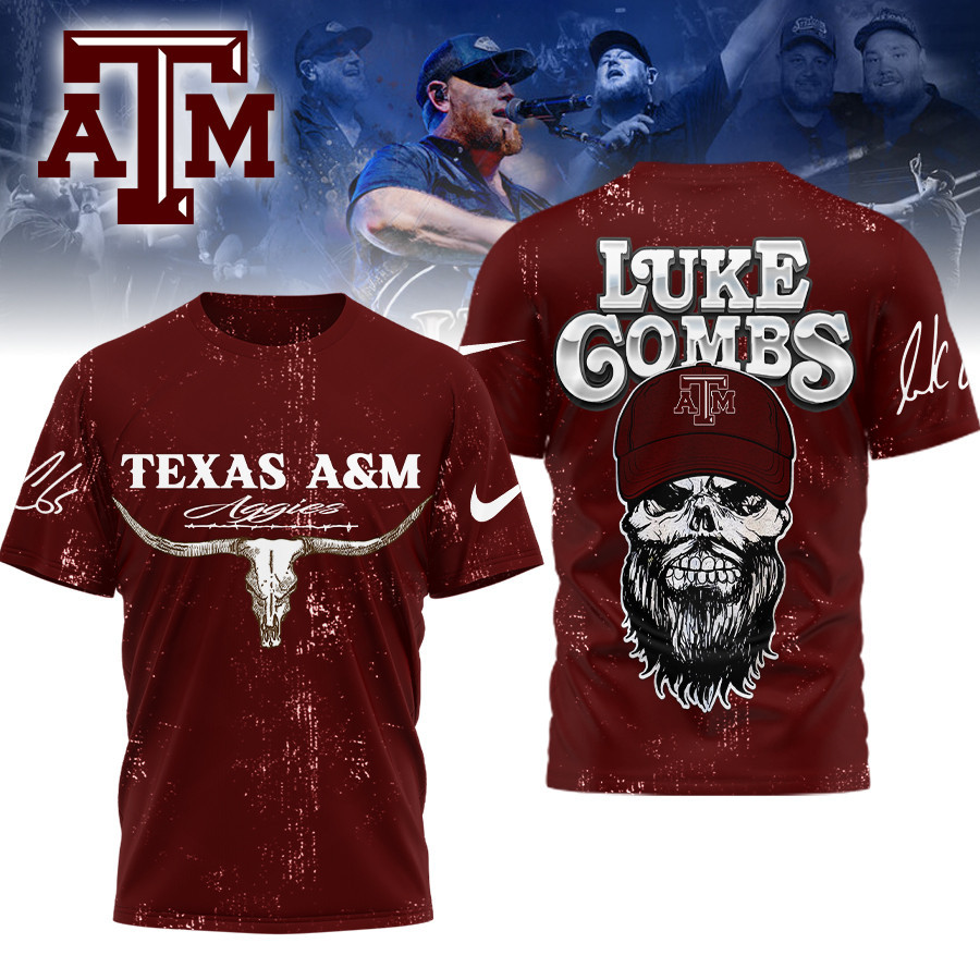 Texas A&M Aggies | Premium NCAA Luke Combs Country Music 3D Shirt TTH2105331 - Image 3