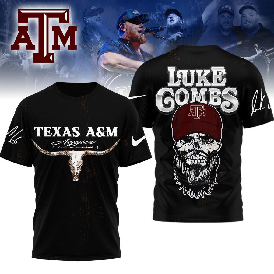 Texas A&M Aggies | Premium NCAA Luke Combs Country Music 3D Shirt TTH2105331 - Image 2