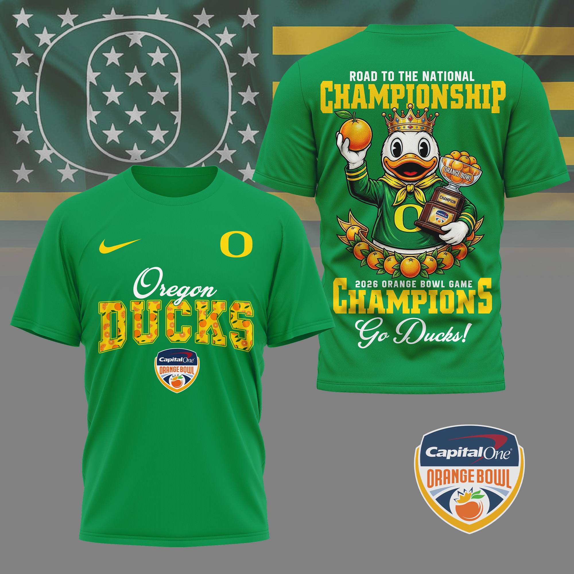 Oregon Ducks | Premium NCAA Orange Bowl Game Champions Shirt TTH2105313 - Image 2