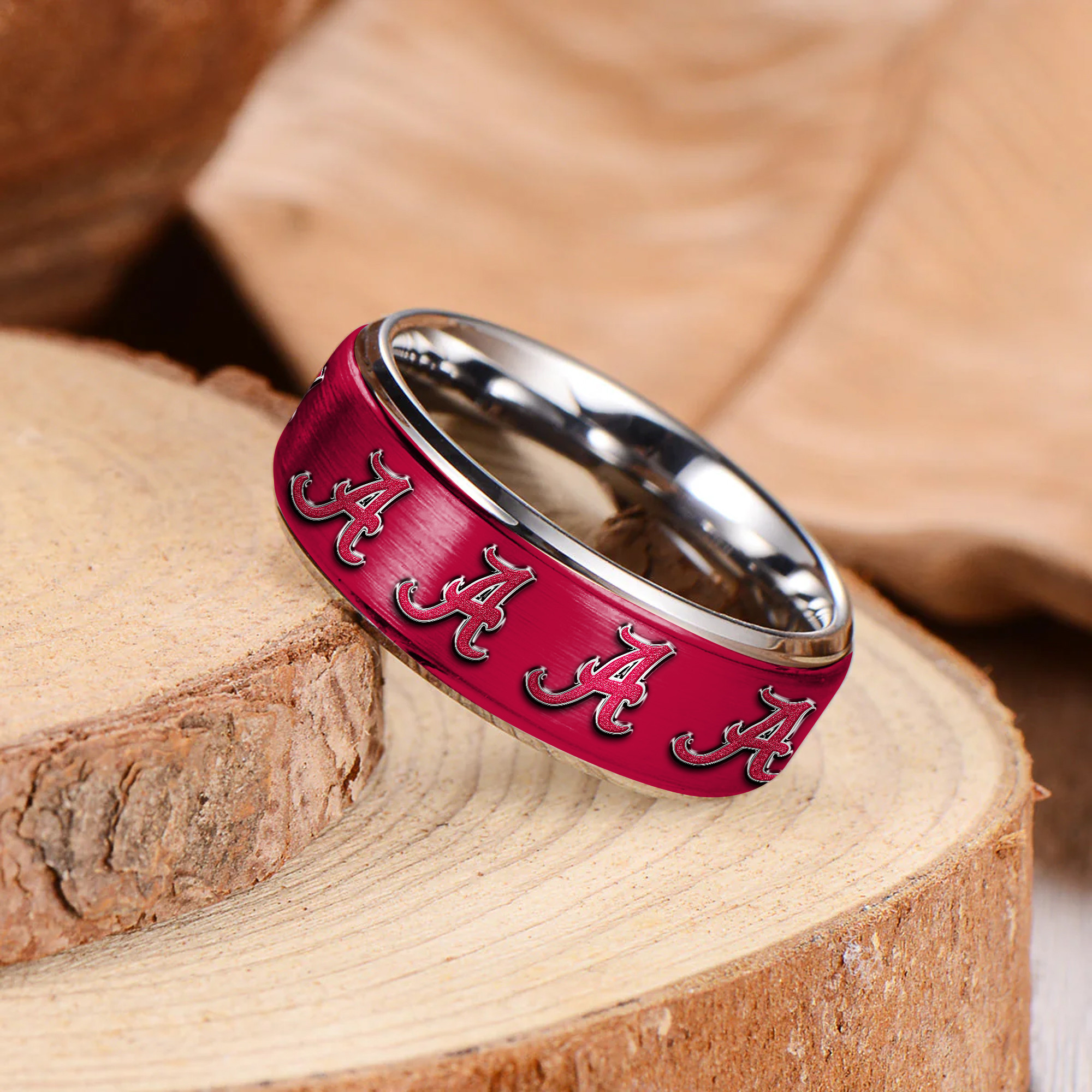 Alabama Crimson Tide | Premium Silver Tungsten Ring TTH210589 - Image 2
