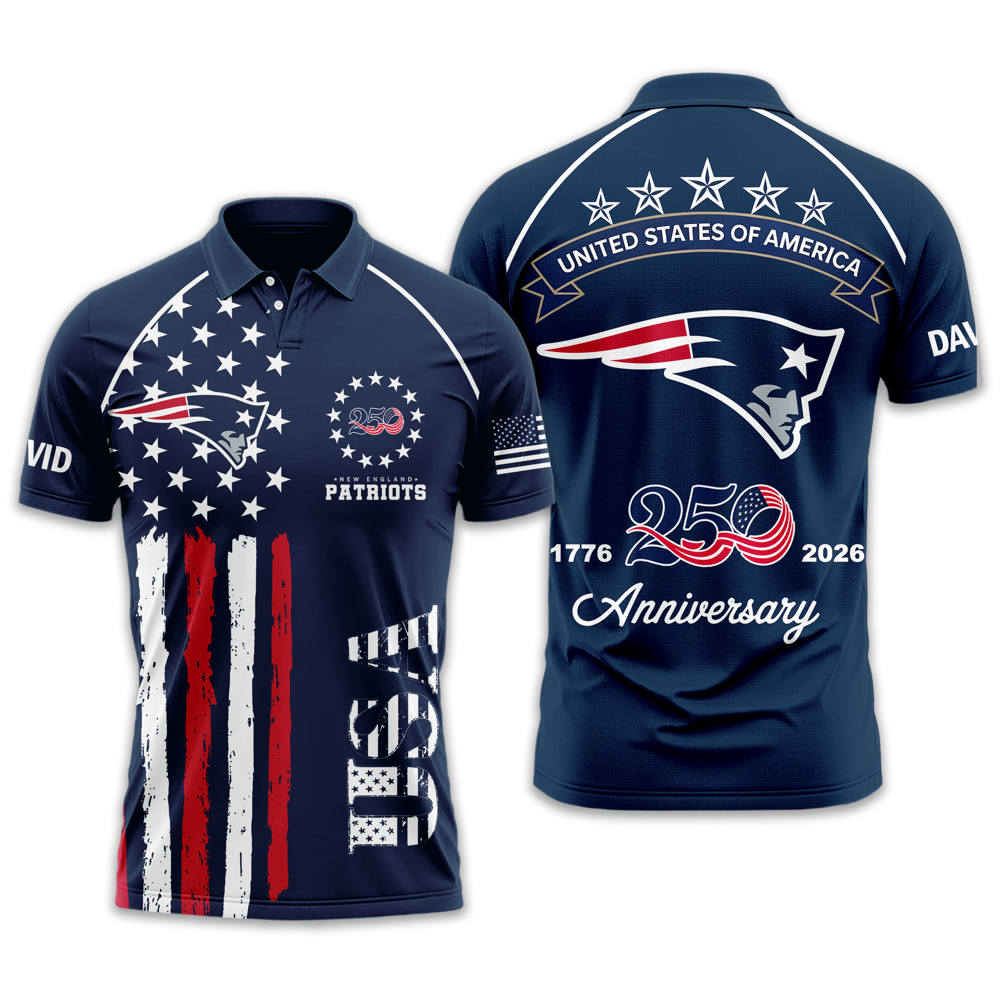 New England Patriots | Premium NFL American Semiquincentennial Polo Shirt TTH2105344
