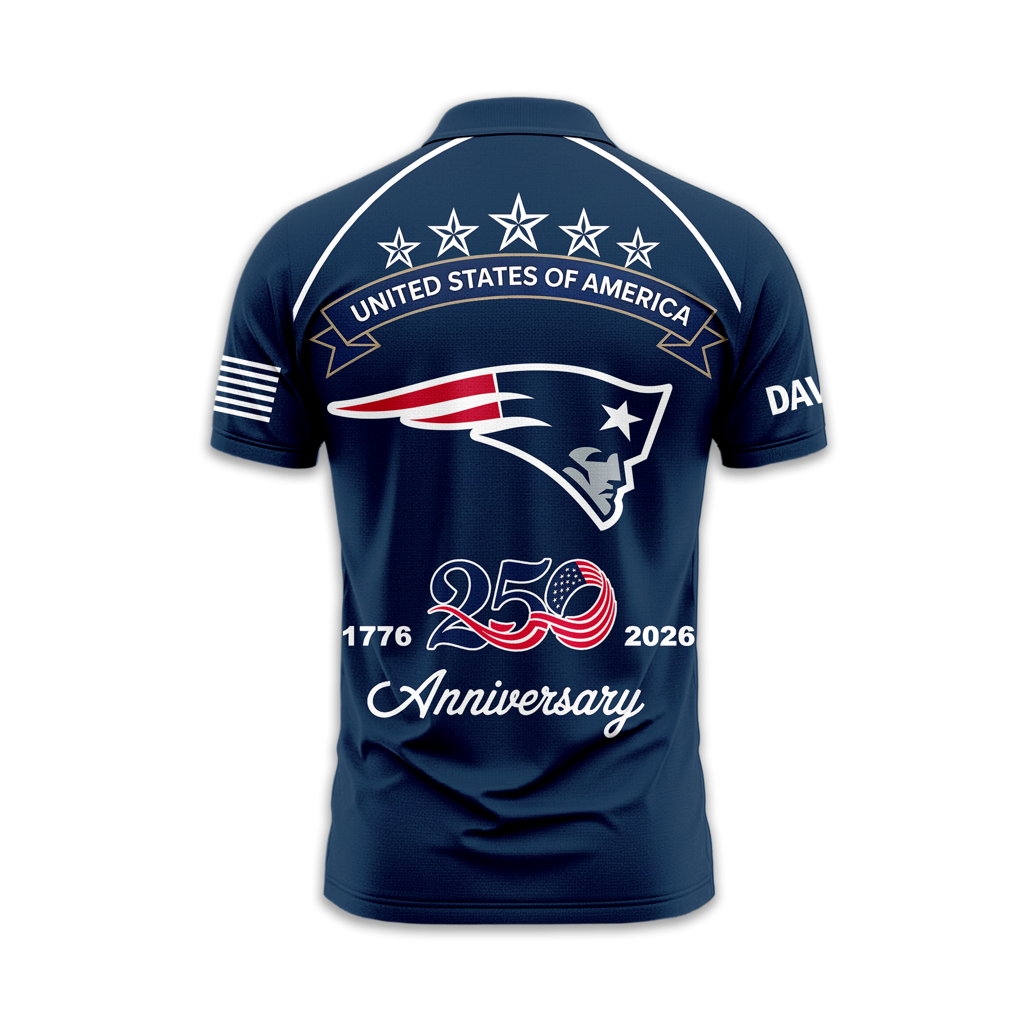 New England Patriots | Premium NFL American Semiquincentennial Polo Shirt TTH2105344 - Image 2