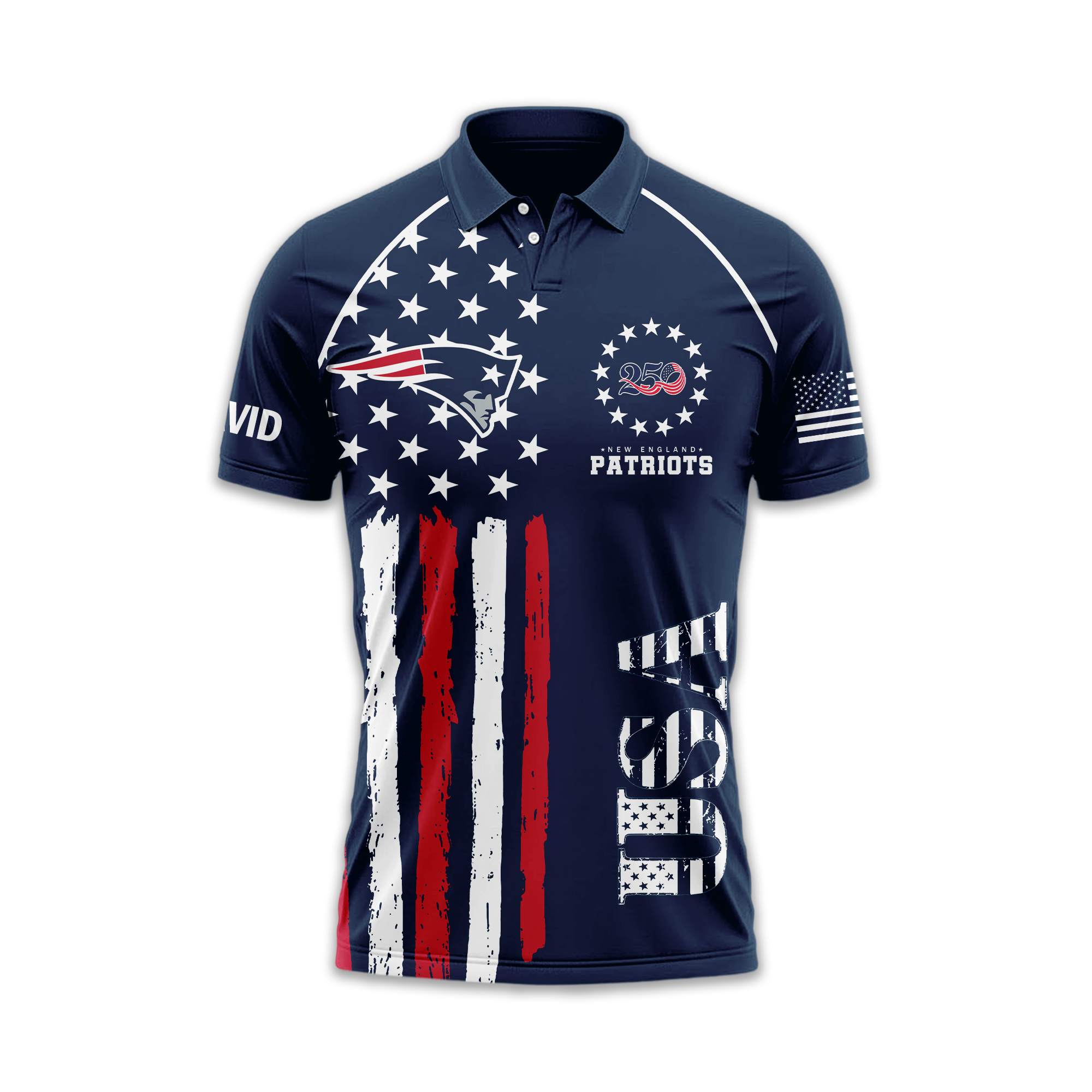 New England Patriots | Premium NFL American Semiquincentennial Polo Shirt TTH2105344 - Image 3
