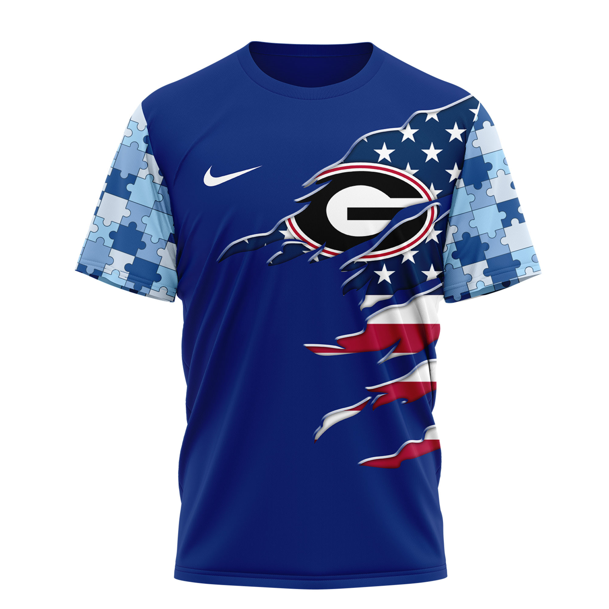 Georgia Bulldogs | Premium NCAA Autism Strong 3D Shirt TTH2105279