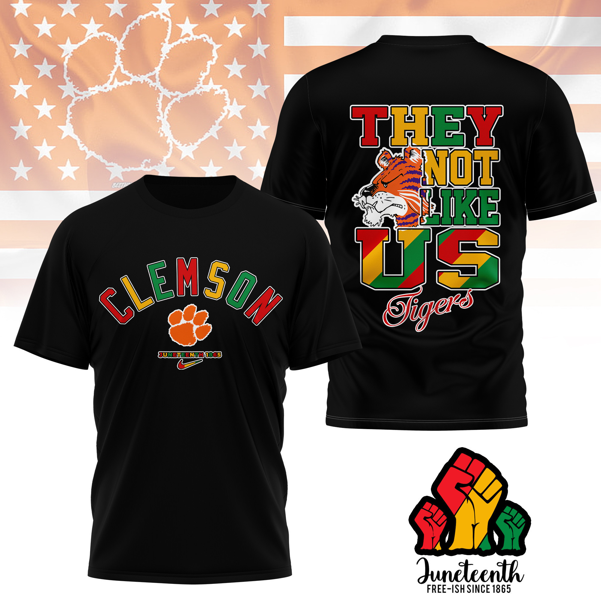 Clemson Tigers | Premium Juneteenth Freedom Day 3D Shirt TTH2105323