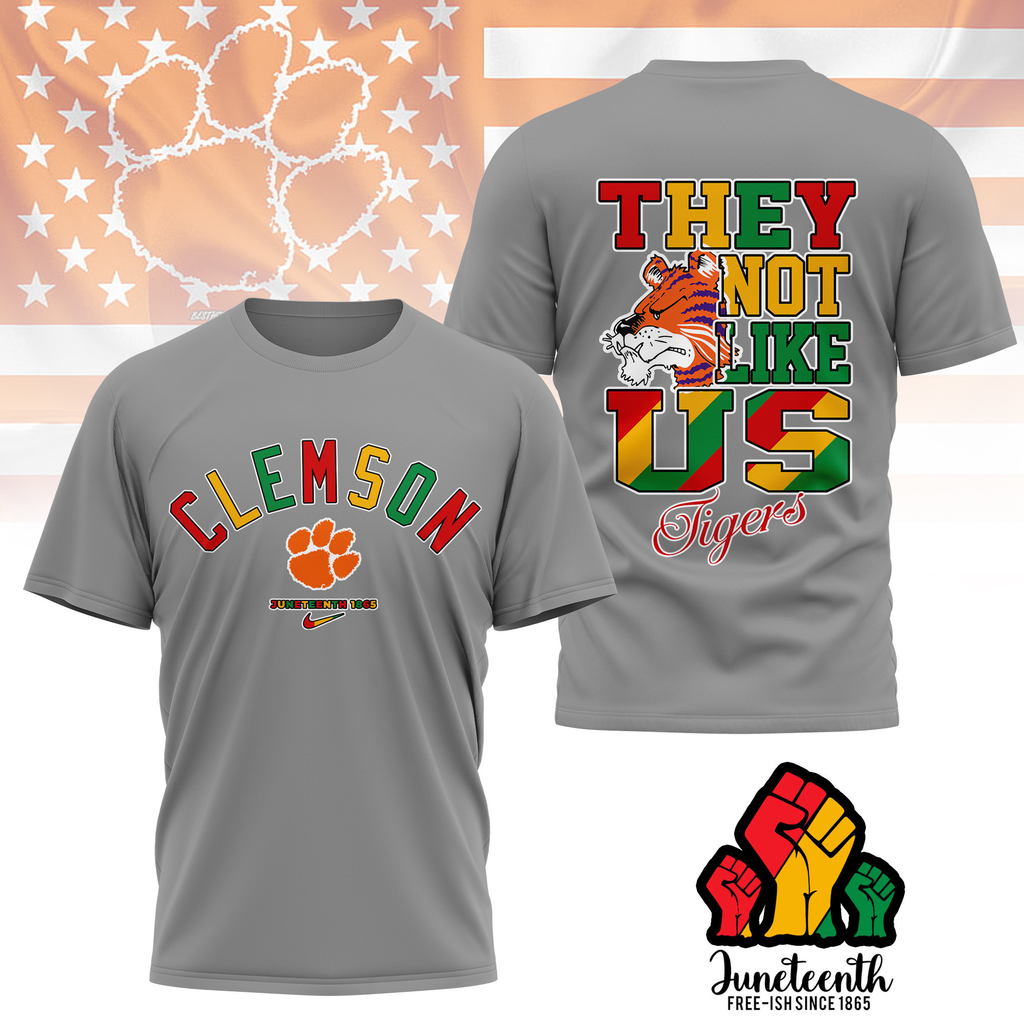 Clemson Tigers | Premium Juneteenth Freedom Day 3D Shirt TTH2105323 - Image 2