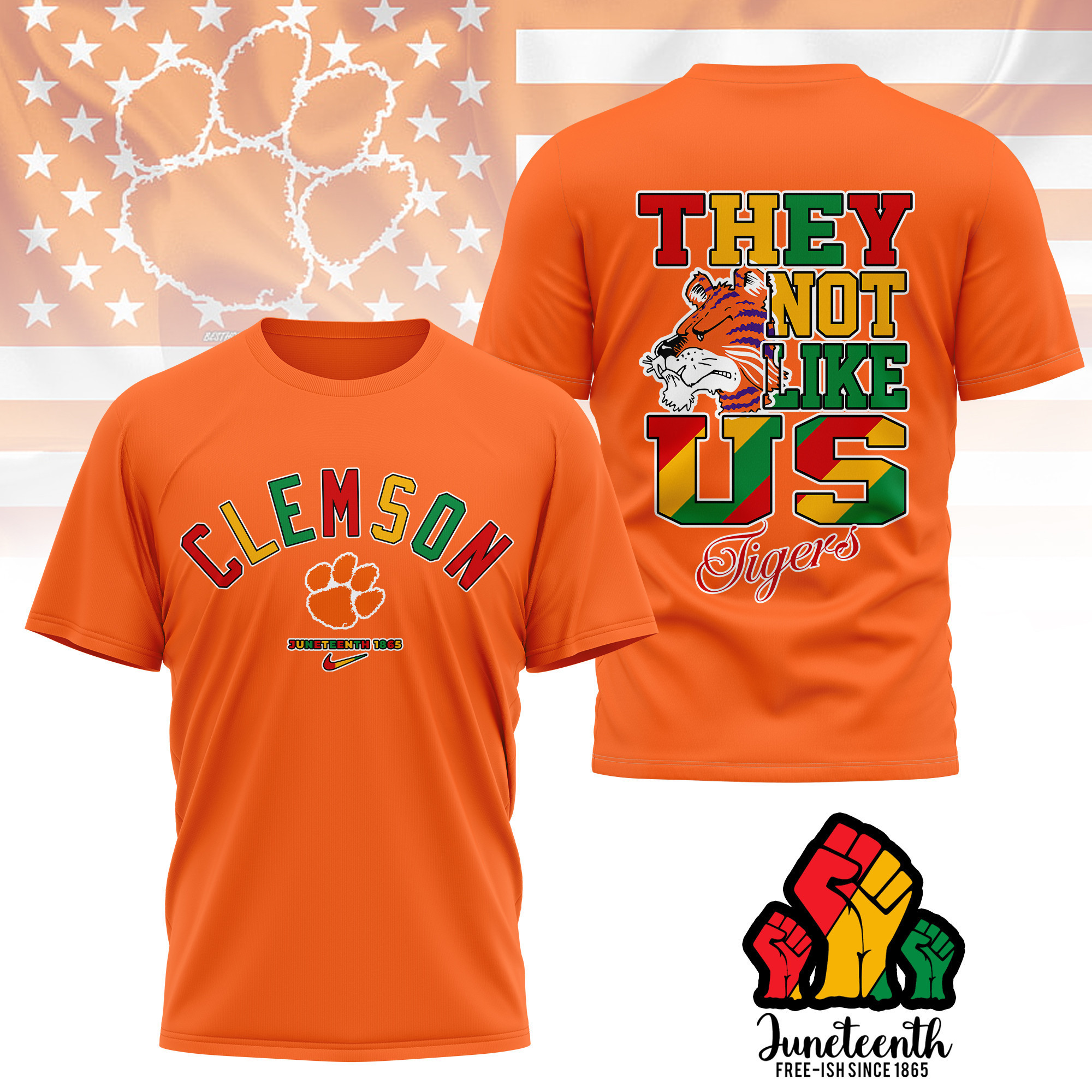 Clemson Tigers | Premium Juneteenth Freedom Day 3D Shirt TTH2105323 - Image 3