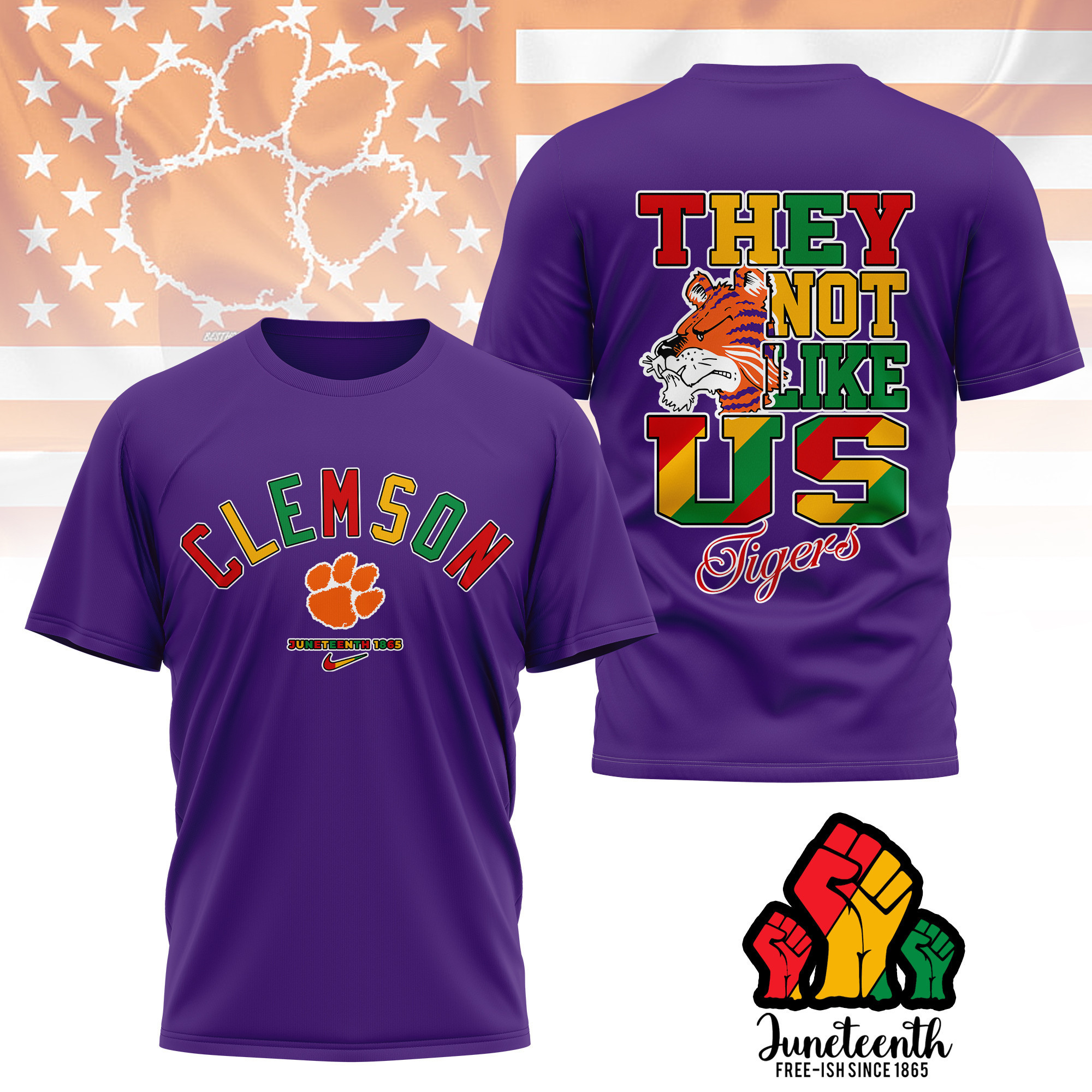 Clemson Tigers | Premium Juneteenth Freedom Day 3D Shirt TTH2105323 - Image 4