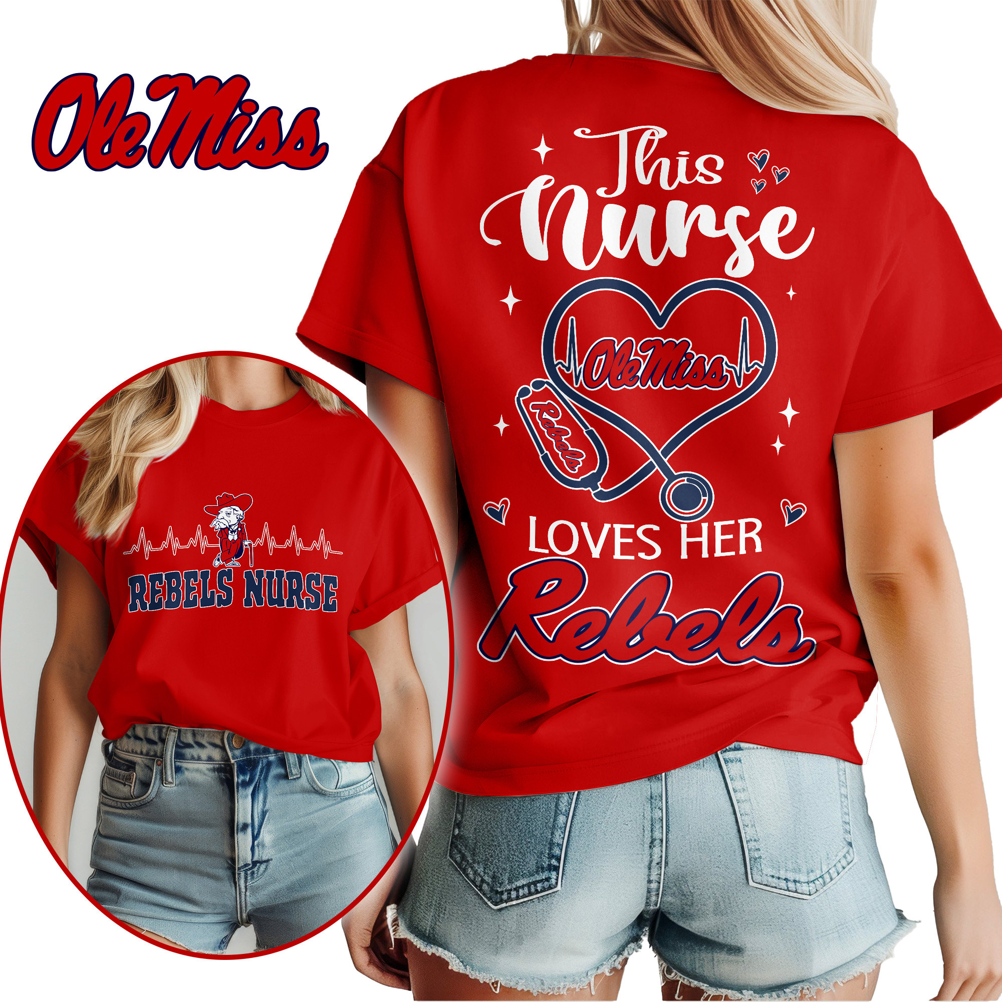 Ole Miss Rebels | Premium Nurse Appreciation Month Women’s Shirt TTH2105224 - Image 2