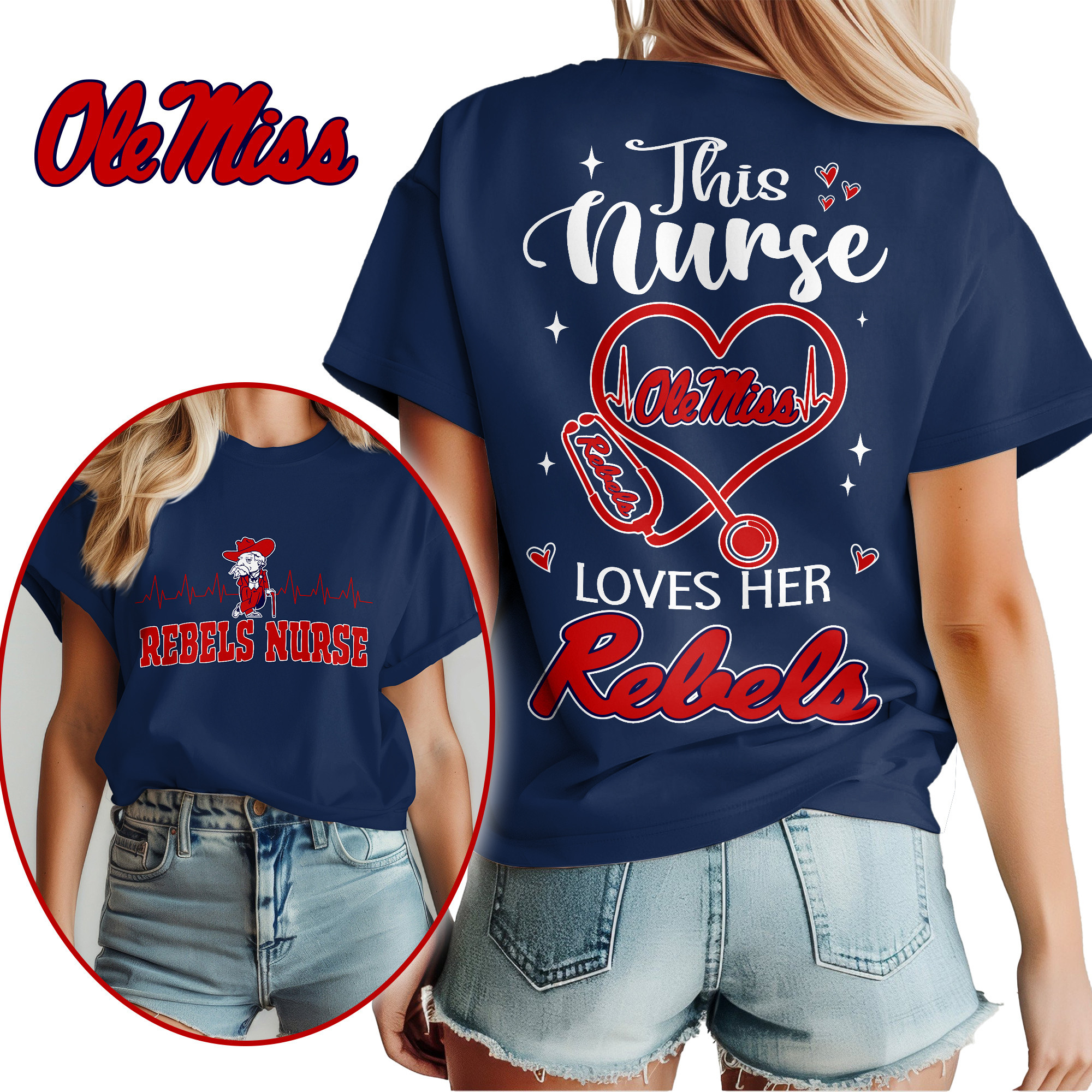 Ole Miss Rebels | Premium Nurse Appreciation Month Women’s Shirt TTH2105224 - Image 3