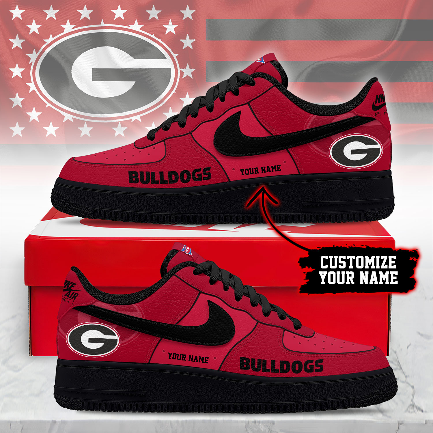 Georgia Bulldogs x Premium NCAA Limited Edition Custom AF1 Shoes – Gift for Fans TTH190534