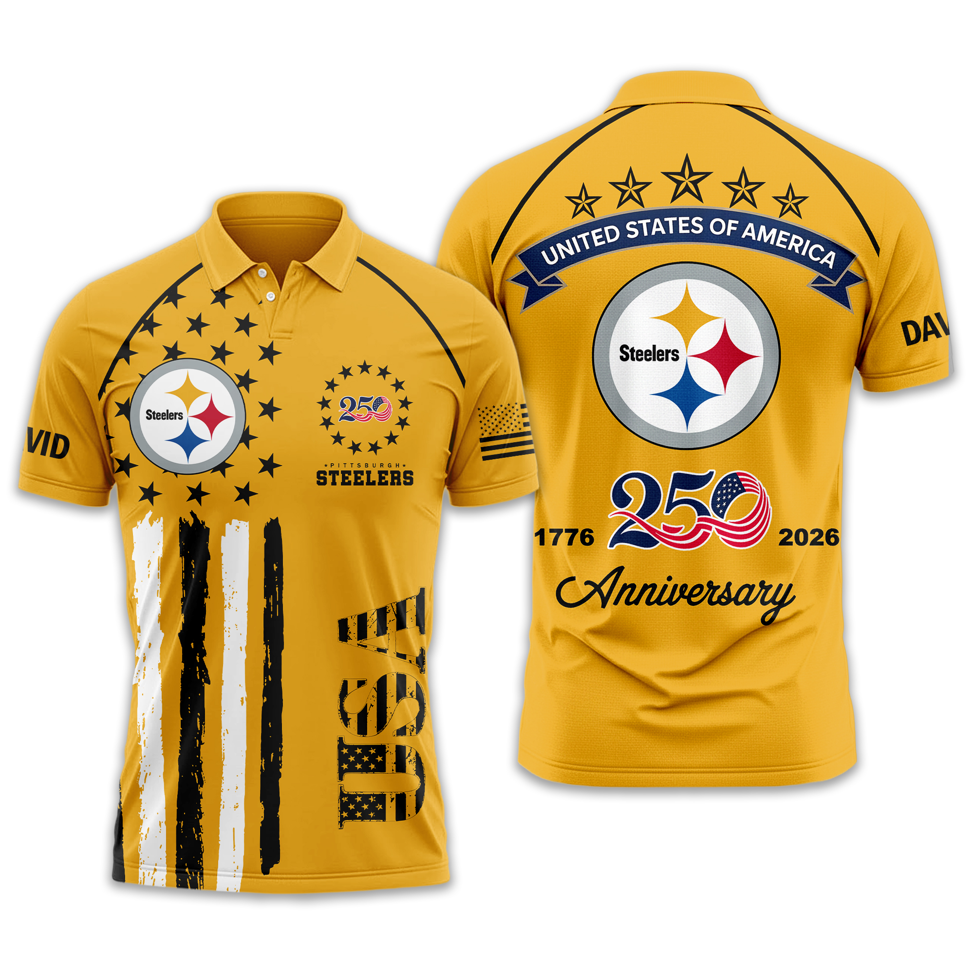 Pittsburgh Steelers | Premium NFL American Semiquincentennial Polo Shirt TTH2105344