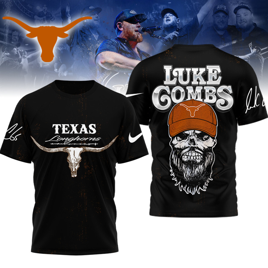 Texas Longhorns | Premium NCAA Luke Combs Country Music 3D Shirt TTH2105331 - Image 2
