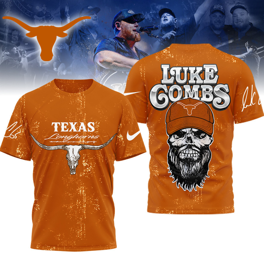 Texas Longhorns | Premium NCAA Luke Combs Country Music 3D Shirt TTH2105331 - Image 3