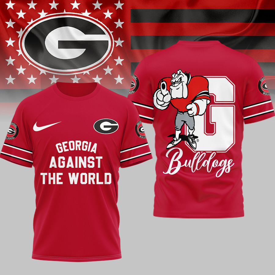 Georgia Bulldogs | Premium NCAA My Team Against The World T-shirt TTH2105293 - Image 2