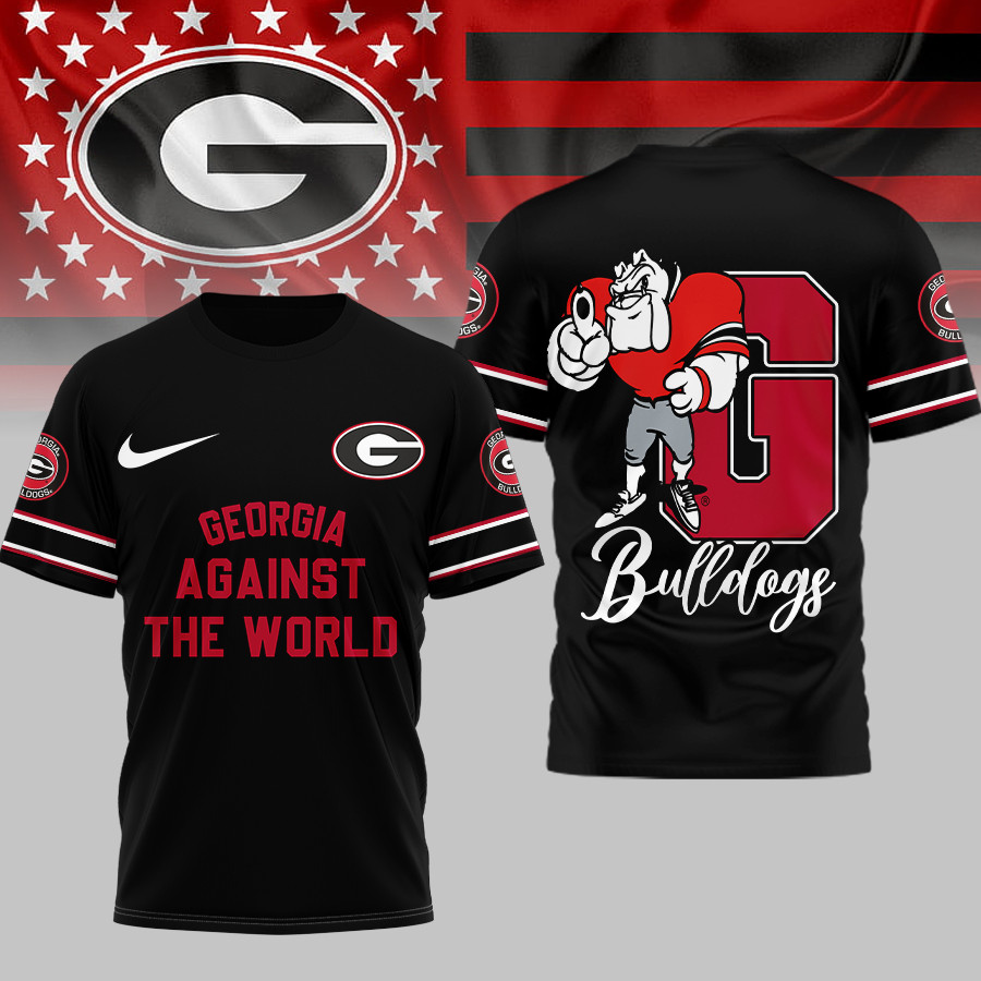 Georgia Bulldogs | Premium NCAA My Team Against The World T-shirt TTH2105293