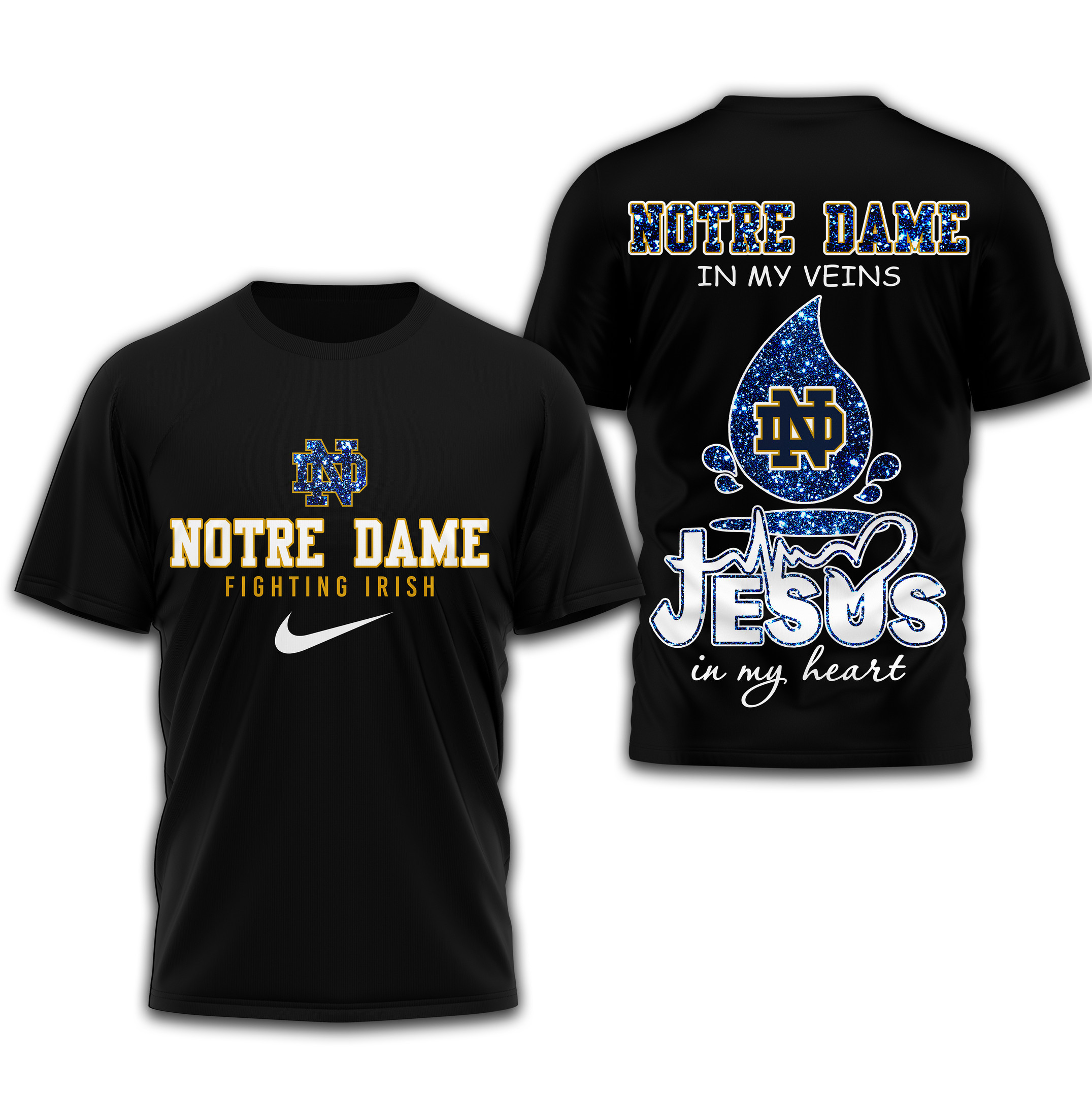 Notre Dame Fighting Irish | Premium Jesus In My Heart 3D Shirt TTH2105296