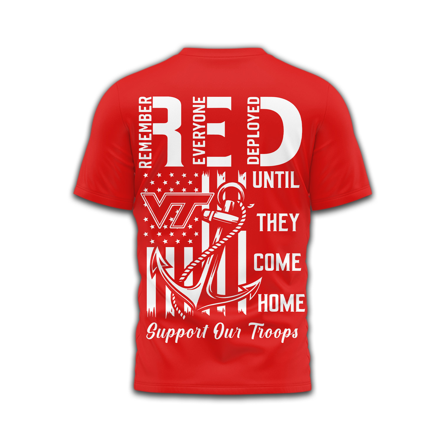 Virginia Tech Hokies | Premium NCAA Red Friday Shirt TTH2105304 - Image 3