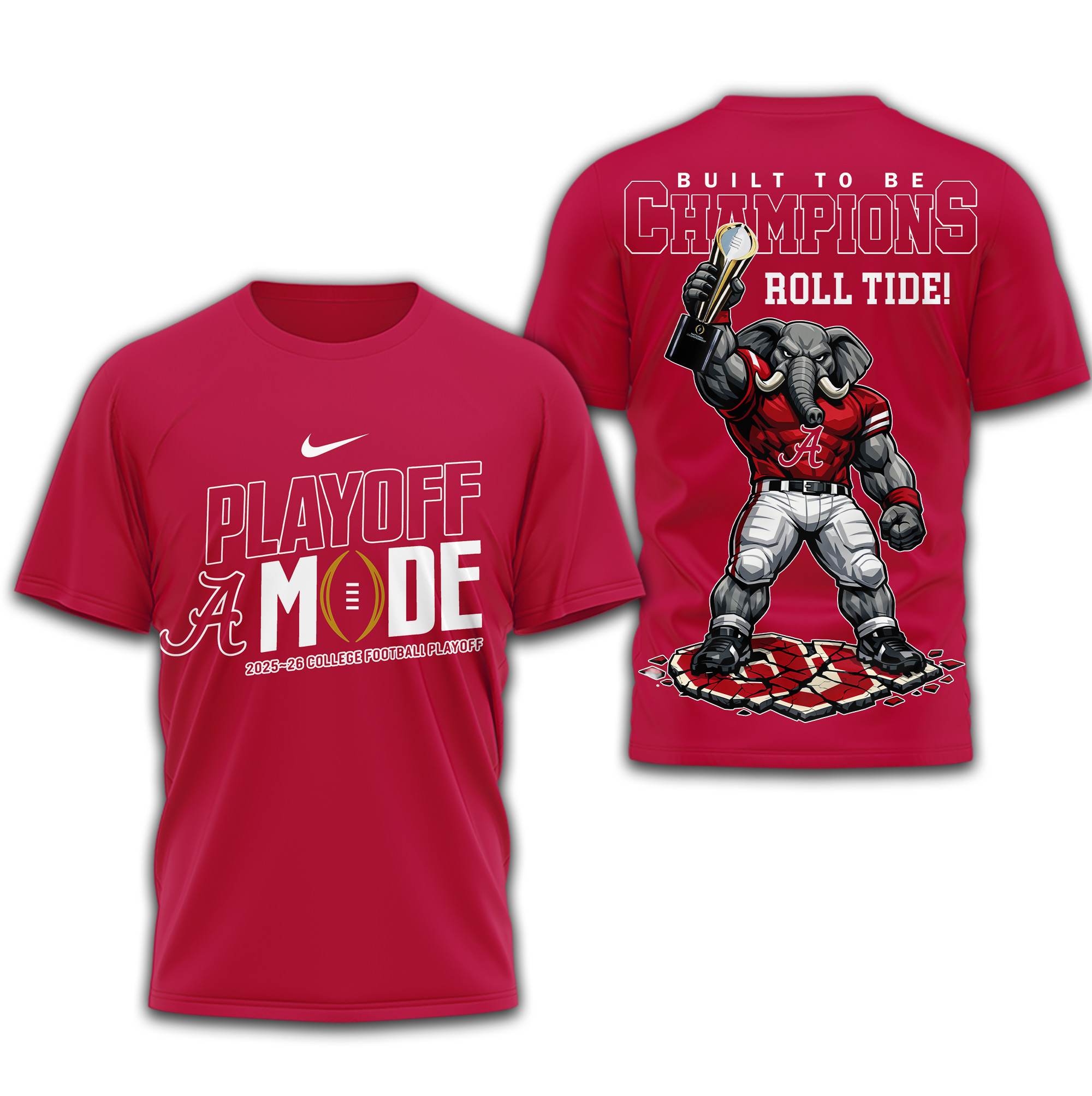 Alabama Crimson Tide | Premium NCAA Built to Be Champions 3D T-Shirt TTH2105286 - Image 2