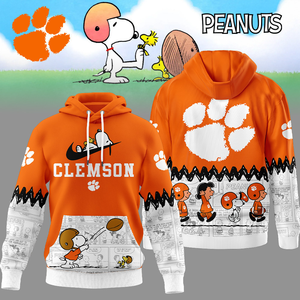Clemson Tigers | Premium NCAA Snoopy Peanuts Comic Hoodie TTH2105292 - Image 2
