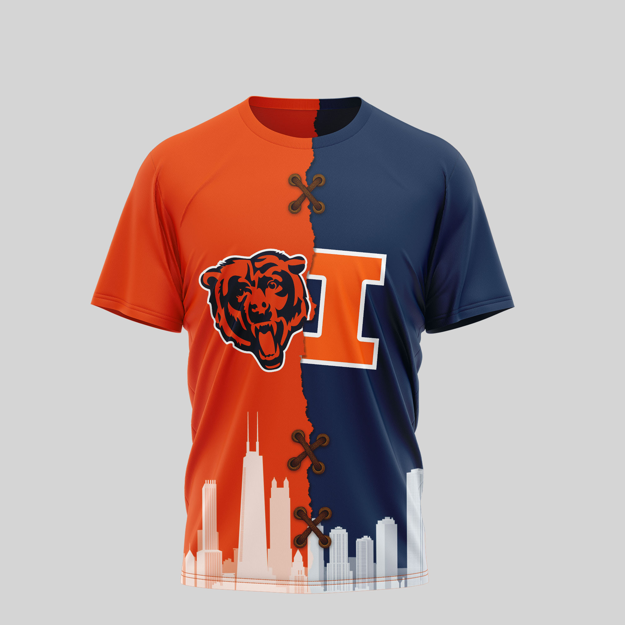 Chicago Bears Premium NFL x NCAA 3D T-Shirt TTH240501 - Image 2