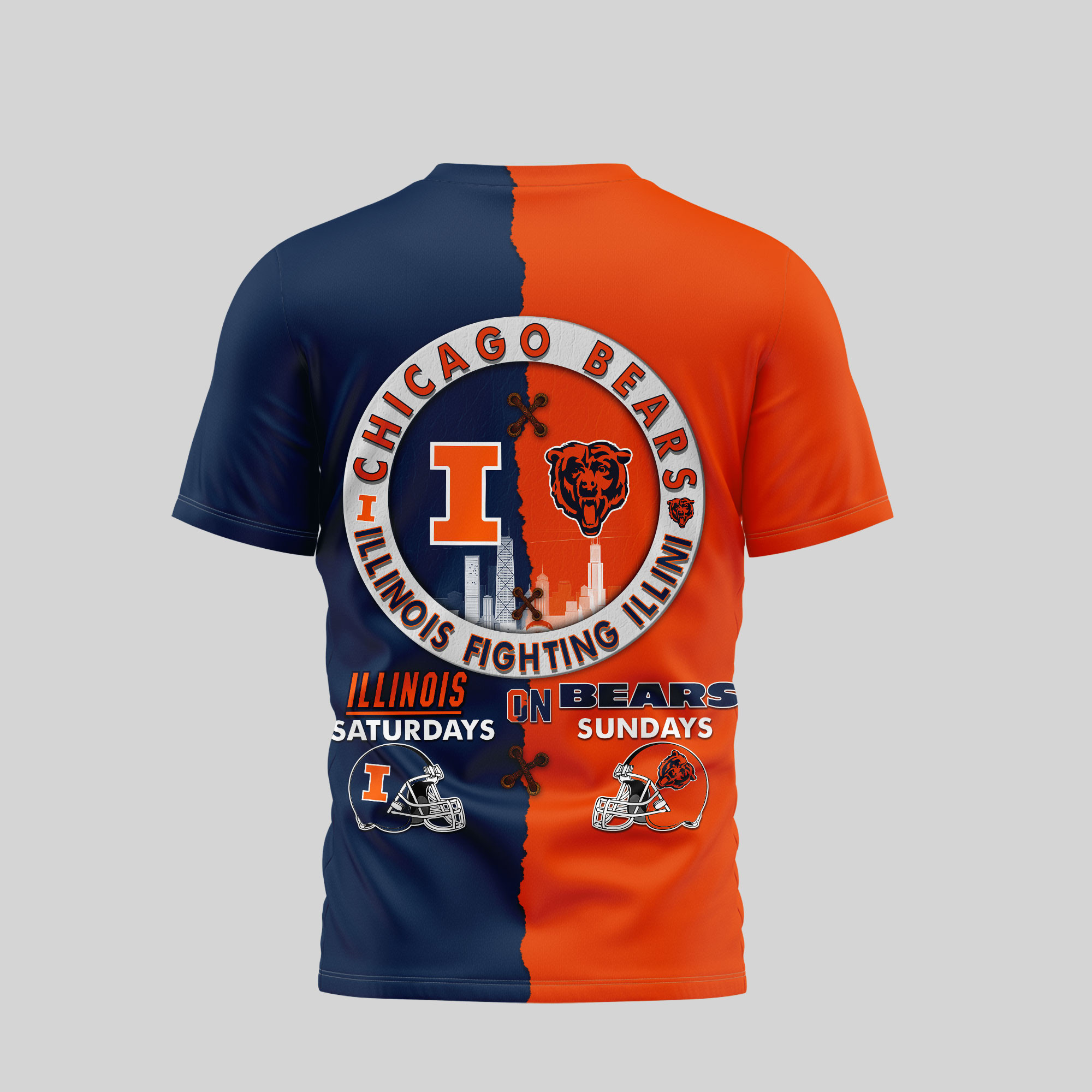 Chicago Bears Premium NFL x NCAA 3D T-Shirt TTH240501 - Image 3