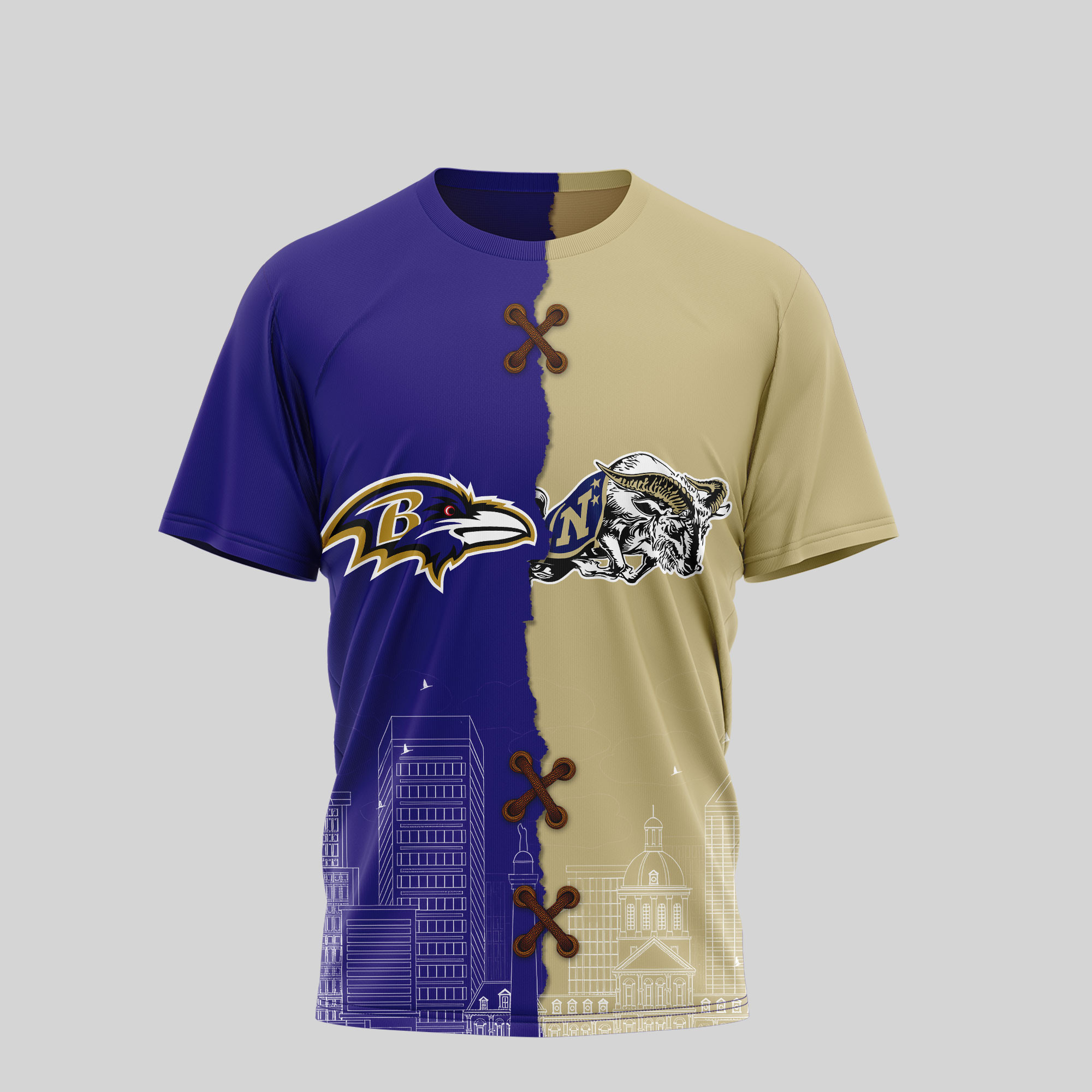 Baltimore Ravens Premium NFL x NCAA 3D T-Shirt TTH240501 - Image 2
