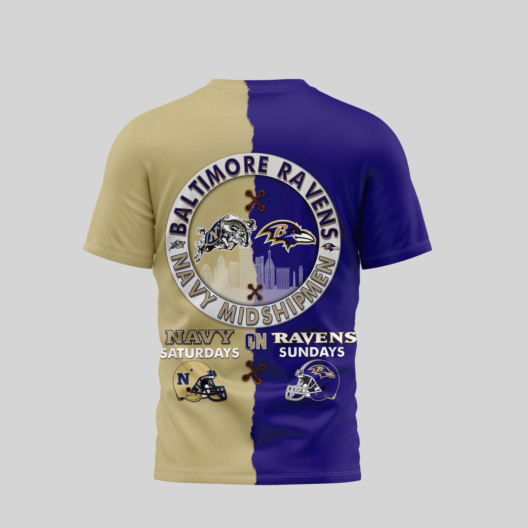 Baltimore Ravens Premium NFL x NCAA 3D T-Shirt TTH240501 - Image 3
