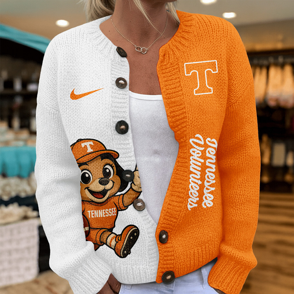 Tennessee Volunteers Premium NCAA Heartbeat Cozy Split Knit Cardigan TTH240500 - Image 2
