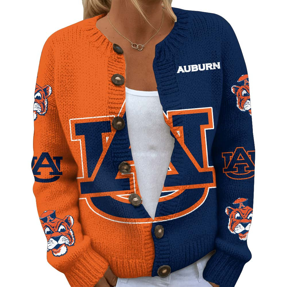 Auburn Tigers Premium NCAA Cozy Split Knit Cardigan x Game Day Edition TTH240503