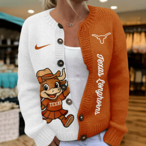 Texas Longhorns Premium NCAA Heartbeat Cozy Split Knit Cardigan TTH240500