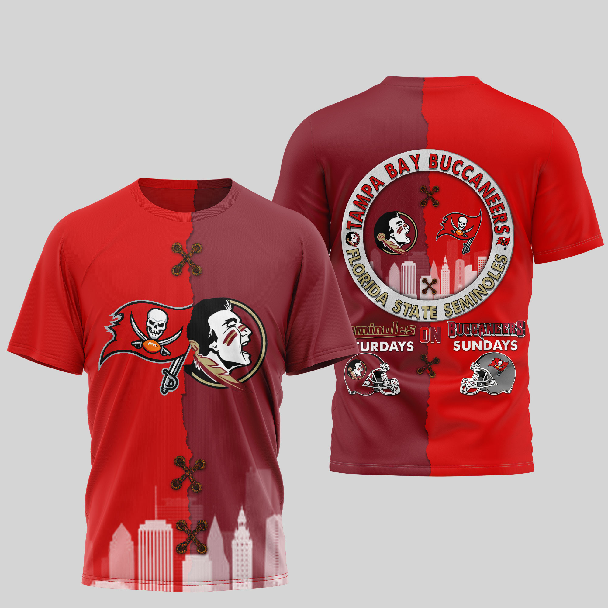 Tampa Bay Buccaneers Premium NFL x NCAA 3D T-Shirt TTH240501